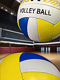 М'яч для волейболу, Ігровий волейбольний м'яч розмір 5 Ручна зшивка Ronex синьо-жовтий (RXV-3Y), фото 9