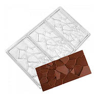 Полікарбонатна форма для шоколада Бите скло плитка, 3 шт