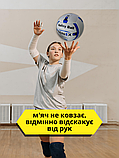М'яч для волейболу, Ігровий волейбольний м'яч розмір 5 Ручна зшивка Ronex Біло-синій (2B), фото 4