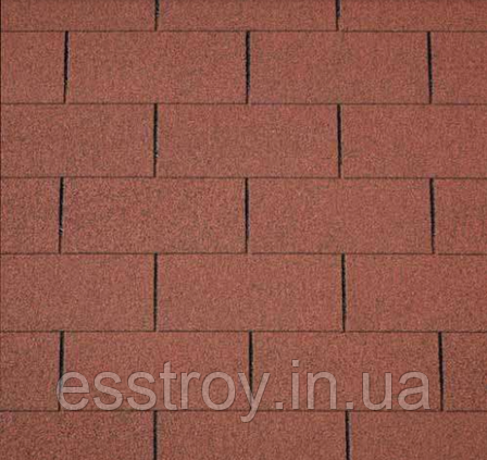 Бітумна черепиця IKO, модель Number One 3Tab (10) Tile Red, фото 1