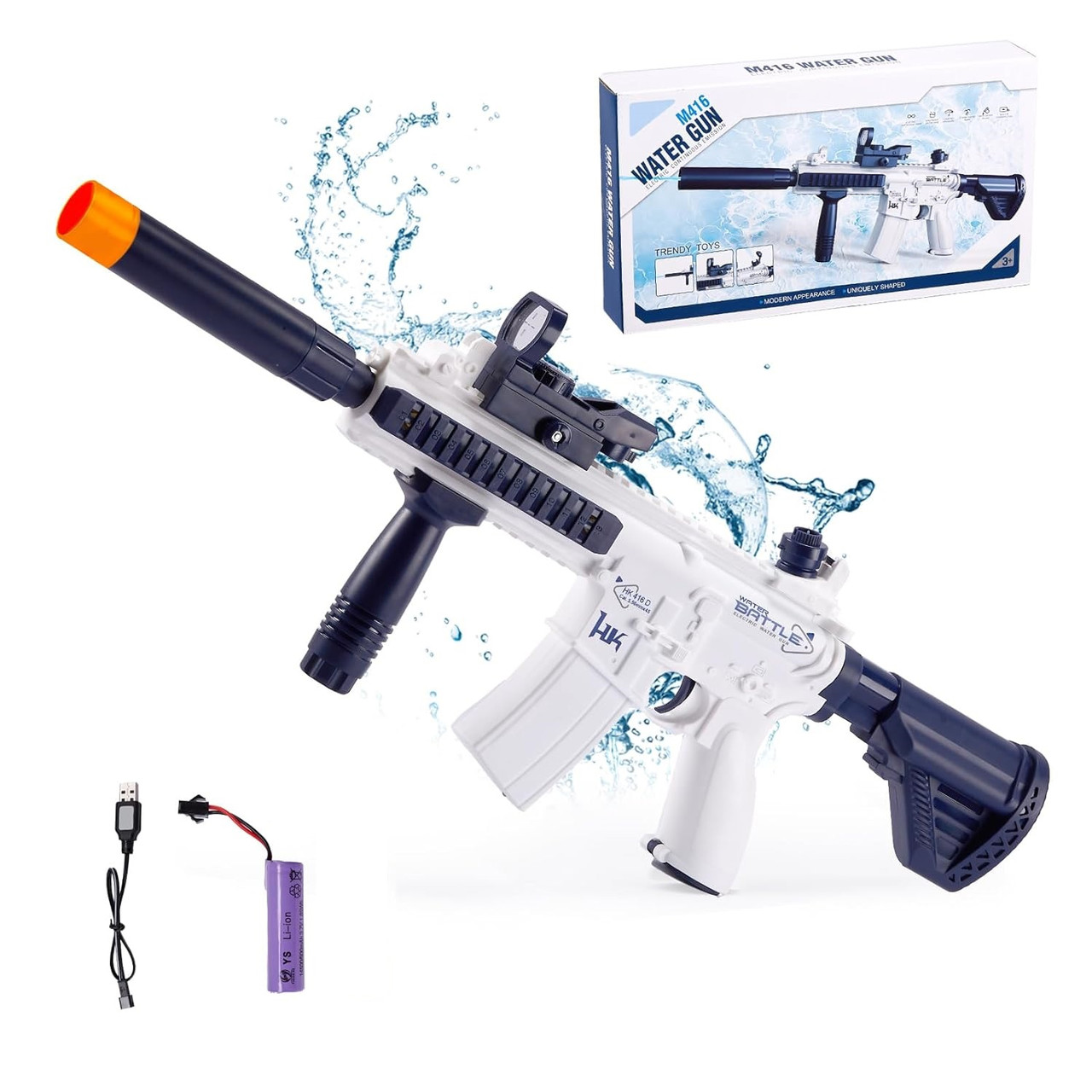 Дитячий водяний електричний автомат, що працює, на акумуляторі Water gun m416 для дорослих