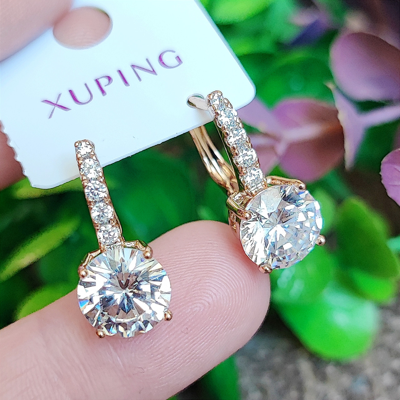 Сережки Xuping довжина 1.9см ширина 9мм медичне золото позолота 18К  с1405