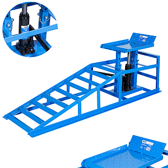 Металева рампа (пандус) 1 шт з гідравлічним підйомом AL-FA 2000 кг, висота 270-375 мм