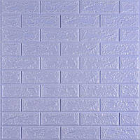 Al 3D-панель м'яка ПВХ декоративна 3д самоклейка для стін коридору вологостійка 700x770x5 мм цегла світло-фіолетовий (015-5)