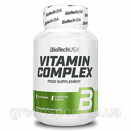 BioTech USA Vitamin Complex 60 капсул, комплекс вітамінів і мінералів, антиоксиданти, імунітет