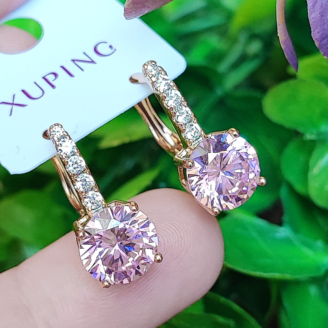 Сережки Xuping довжина 1.9см ширина 9мм медичне золото позолота 18К с1406