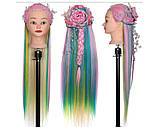 Голова-манекен для зачісок і макіяжу для дітей Rainbow з набором, фото 2