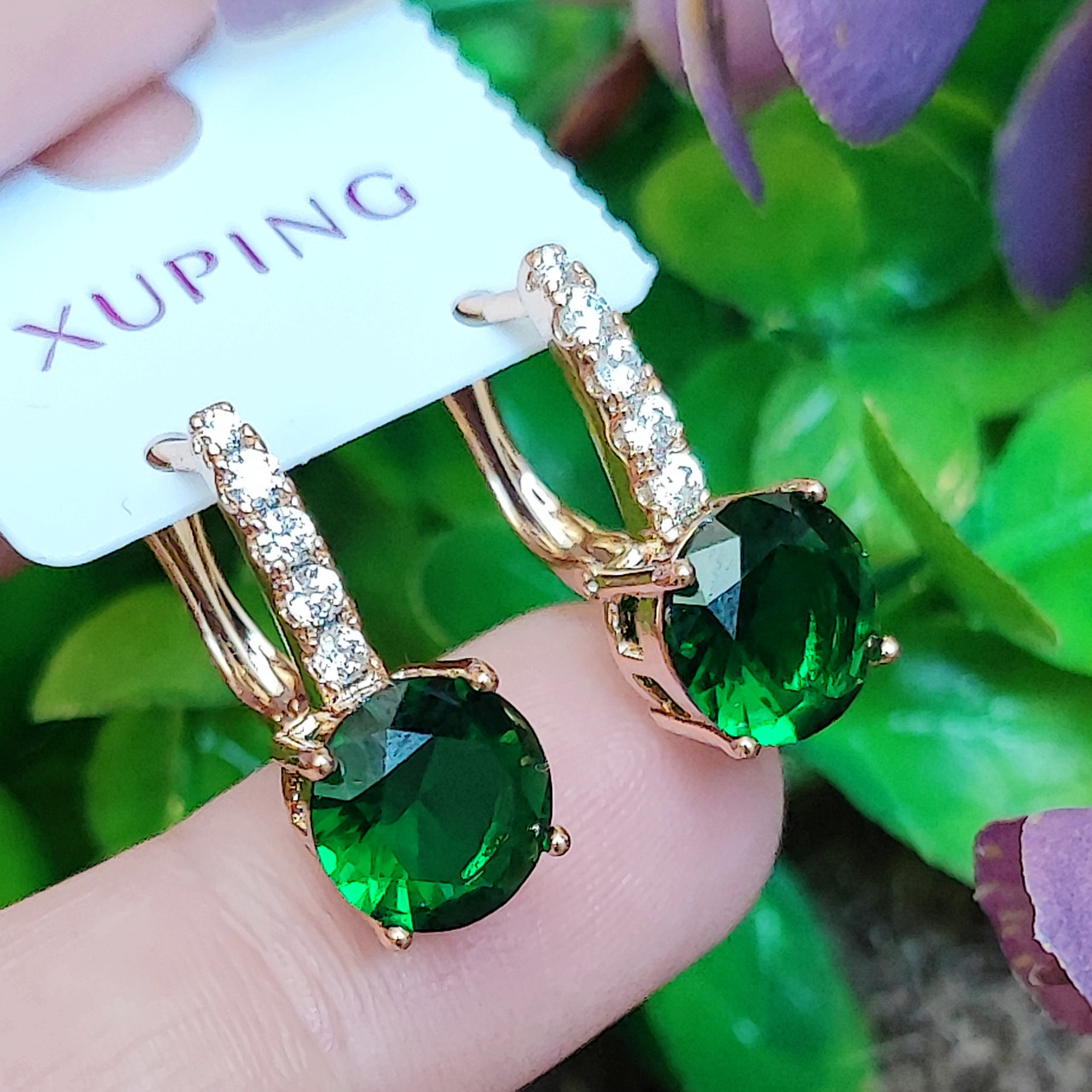 Сережки Xuping довжина 1.9см ширина 9мм медичне золото позолота 18К с1407