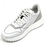 Жіночі шкіряні кросівки білого кольору на шнурівці Sergio Billini 10405-219/2 розмір 36, фото 8