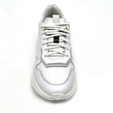 Жіночі шкіряні кросівки білого кольору на шнурівці Sergio Billini 10405-219/2 розмір 36, фото 3