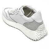 Жіночі шкіряні кросівки білого кольору на шнурівці Sergio Billini 10405-219/2 розмір 36, фото 5