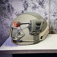 Тактический фонарь MPLS CHARGE(TAN) 4 светодиода для военного шлема на рельсы ARS батарейка CR123 в комплекте