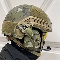 Тактические активные наушники HD-16 Multicam с микрофоном + крепление на шлем