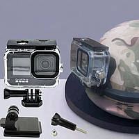 Комплект!Крепление + аквабокс для экшн-камеры GoPro Hero 5/6/7 Защитный чехол, водонепроницаемый кейс