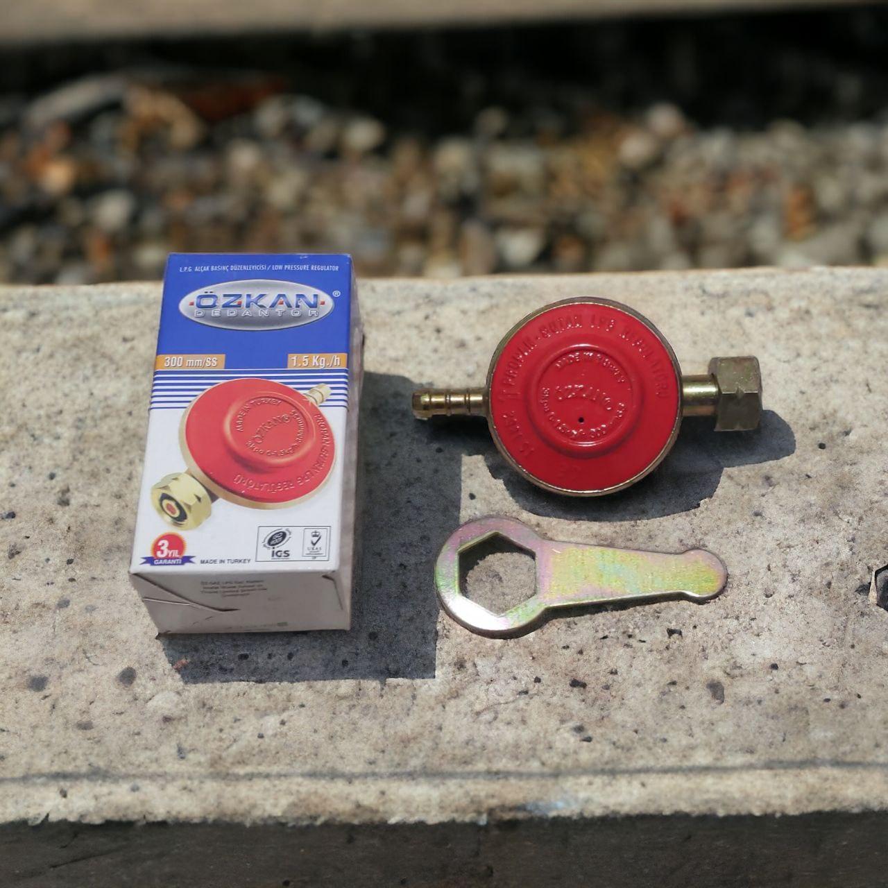 Побутовий газовий редуктор із ключем Ozkan Туреччина Оригінал, редуктор балонний пропановий