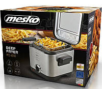 Домашняя электрофритюрница Mesko фритюрница односекционная MS 4910 аппарат для картофеля фри 1,5 литра фритюр