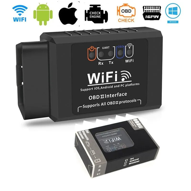 Адаптер обд Mini ELM327 OBD2 OBDII Wi-Fi Android і IPHONE V1.5 PIC18F25K80