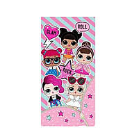 Дитячий лазневий рушник бавовняний велюровий 70х140 см Пляжний рушник для дівчаток ляльки ЛОЛ