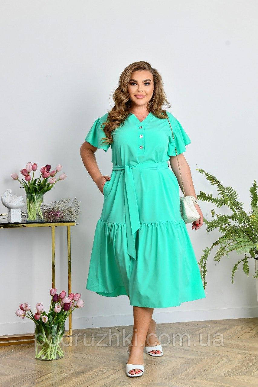 Женское летнее платье миди длины Ткань софт Размеры 50-52,54-56,58-60 ...