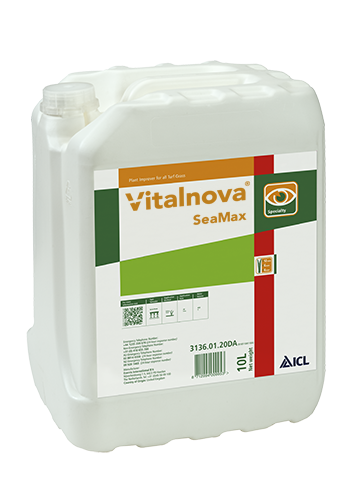 Добриво для газону Vitalnova SeaMax 4-0-11+10% Seaweeds solids ICL 10 л, фото 1