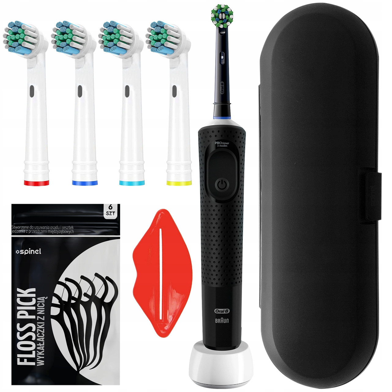 Електрична зубна щітка Oral-B Vitality Pro D103 Чорна чохол додаткові насадки, фото 1