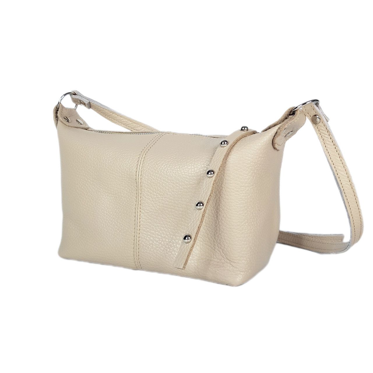 Сумка жіноча "Лілу" натуральна шкіра, бежева флотар, фото 1