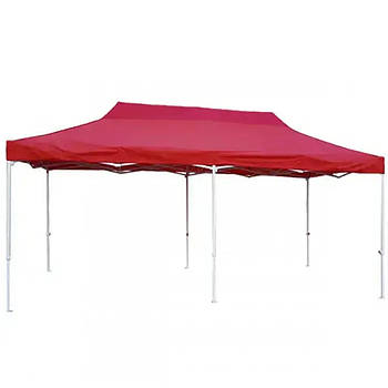 Розсувний шатер на білому каркасі для саду намет 3х6 м Червоний Тент для відпочинку на природі