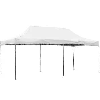 Розсувний шатер на білому каркасі для саду намет 3х6 м Білий Тент для відпочинку на природі