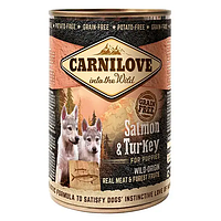 Влажный корм для щенков Carnilove Salmon&Turkey - 400гр с лососем и индейкой (беззерновой)