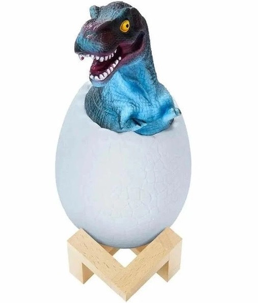 RGB 3D Dinosaur Настольная аккумуляторная LED лампа "Динозаврик в яйце" с пультом ДУ Ночник - фото 1 - id-p1742559477