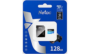 Карта пам`яті Netac microSD 128GB C10 UHS-I R80MB/s + SD