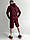 Спортивний костюм чоловічий бордовий худі та шорти трьохнитка ATTEKS - 01312, фото 2