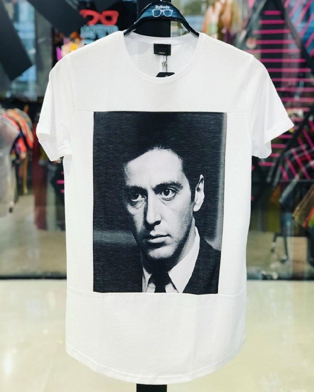 Футболка чоловіча біла повсякденна з малюнком Al Pacino, фото 1