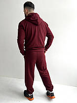 Спортивний костюм чоловічий бордовий худі та штани трьохнитка ATTEKS - 01311, фото 4