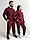 Спортивний костюм чоловічий бордовий худі та штани трьохнитка ATTEKS - 01311, фото 6