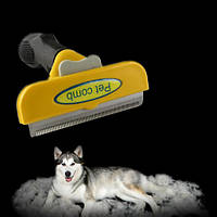 Фурминатор с кнопкой Pet Comb 10 см (размер L) для расчесывания шерсти кошек и собак