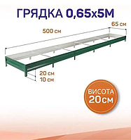 Металлическая грядка, 5х0.6 м SIMBUD RAL 6005