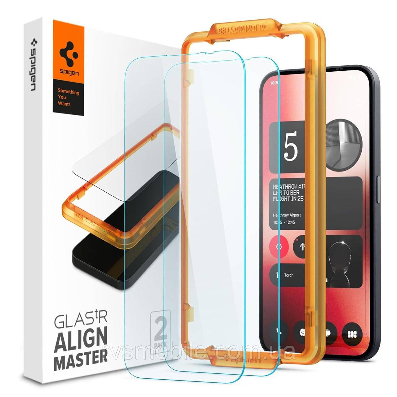 Захисне скло Spigen для Nothing Phone (2a) - AlignMaster (2 шт), Clear (AGL07681), фото 1