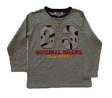 Лонгслів для хлопчика 3pommes 10125 сірий в смужку 104-128