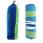 Підвісний гамак із планкою 80*200 см, з чехлом, Синій / Мексиканський гамак на дачу / Тканинний гамак туристичний, фото 10