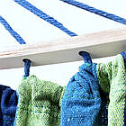 Підвісний гамак із планкою 80*200 см, з чехлом, Синій / Мексиканський гамак на дачу / Тканинний гамак туристичний, фото 5