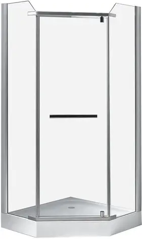 Душова кабіна 90*90*200, розпашна, гартоване скло 8мм з мілким піддоном, фото 1