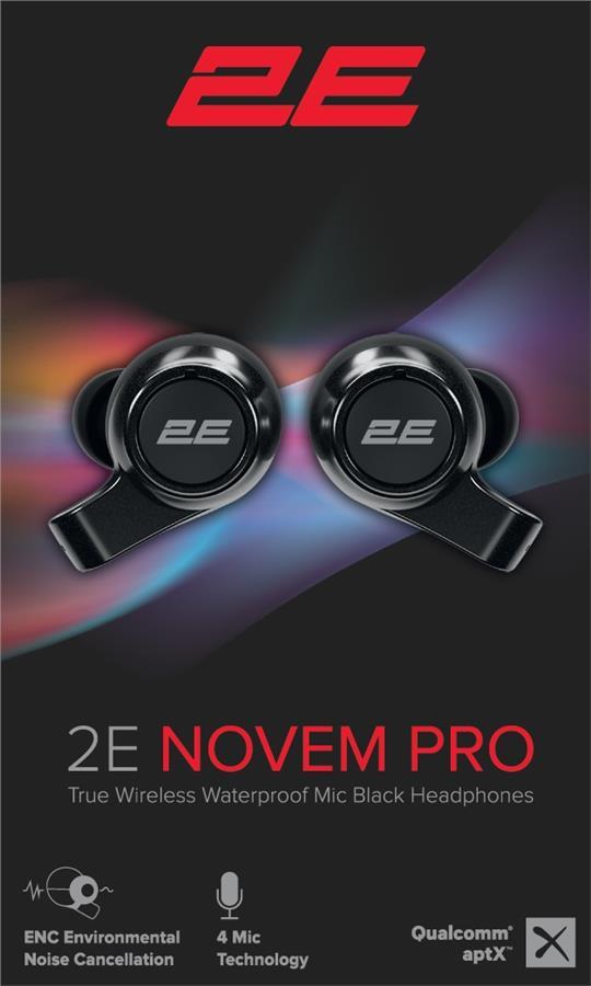 2E Наушники Novem Pro True Wireless Waterproof Mic Black
