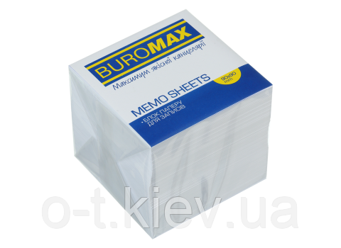 Блок білого паперу для нотаток, 80х80х30мм, склеєний BM.2200