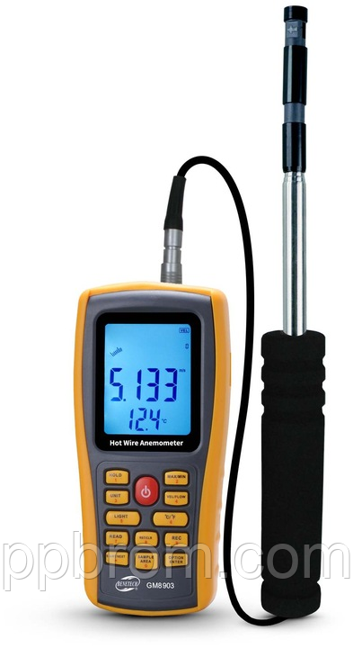 Анемометр GM8903 (USB, логер, гаряча струна)