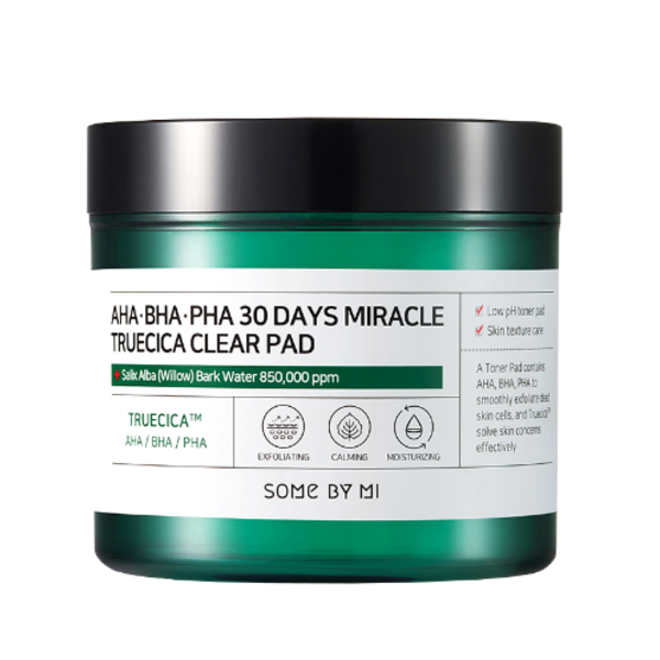 Пілінг-пади для проблемної шкіри SOME BY MI AHA-BHA-PHA 30 Days Miracle Truecica Clear Pad 125ml, 75шт