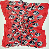 Хлопковый мягкий шарф палантин на весну. Турецкий женский палантин с абстрактным рисунком и пайетками Красный