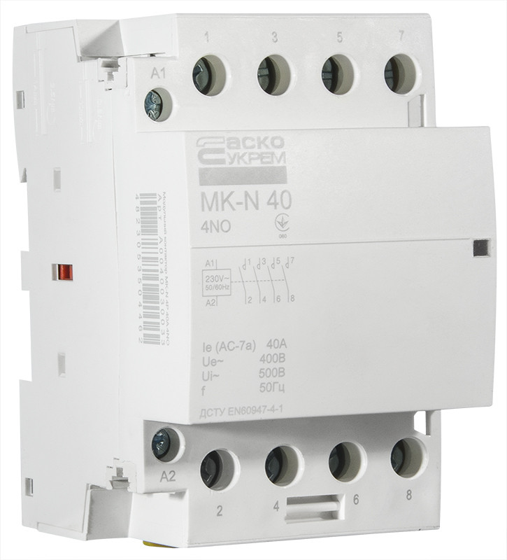 Модульний контактор MK-N 4P 40A 4NO 220V - фото 5 - id-p2177754337