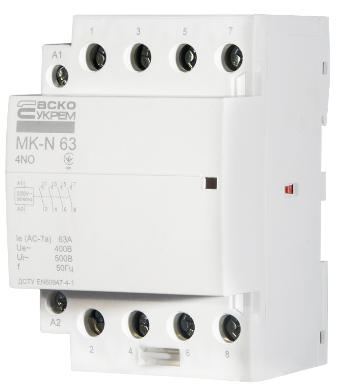 Модульний контактор MK-N 4P 63A 4NO 220V - фото 4 - id-p2177754338