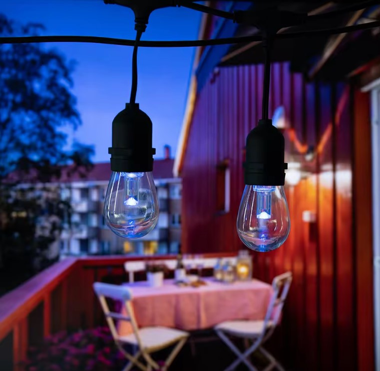 Вулична гірлянда з ретро лампами LED RGB Edison 15шт, 220V, 10метрів з перехідником